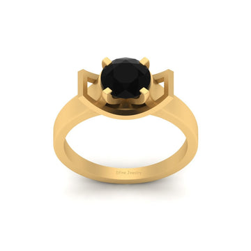 SOLITAIRE ONYX ENGAGEMENT RING