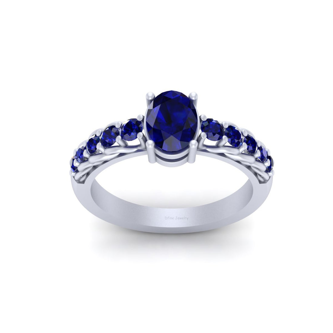 BLUE SAPPHIRE TRELLIS ENGAGEMENT RING