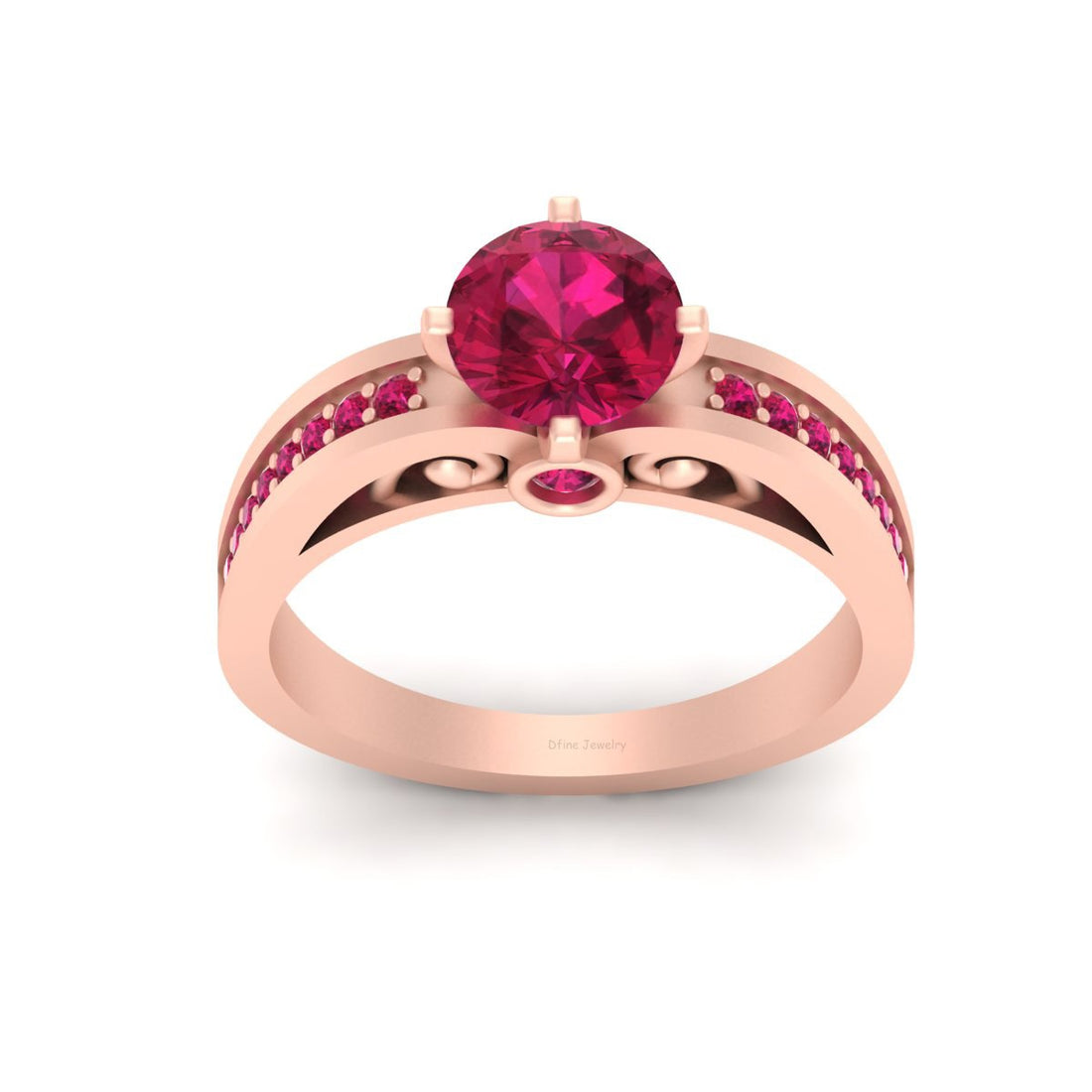 FILIGREE ENGAGEMENT RING ROSE GOLD