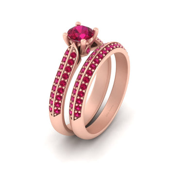 PINK RUBY BRIDAL WEDDING SET