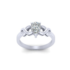 Pear Shaped Diamond Ring Sterling Silver Infinity Promise Ring For Her