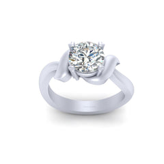 VVS-VS Clarity Heart Prong Set 8.0mm Round Cut Solitaire 1.95ct Moissanite Engagement Ring