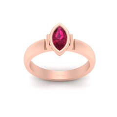 Solitaire Pink CZ Promise Ring Rose Gold Engagement Ring For Her