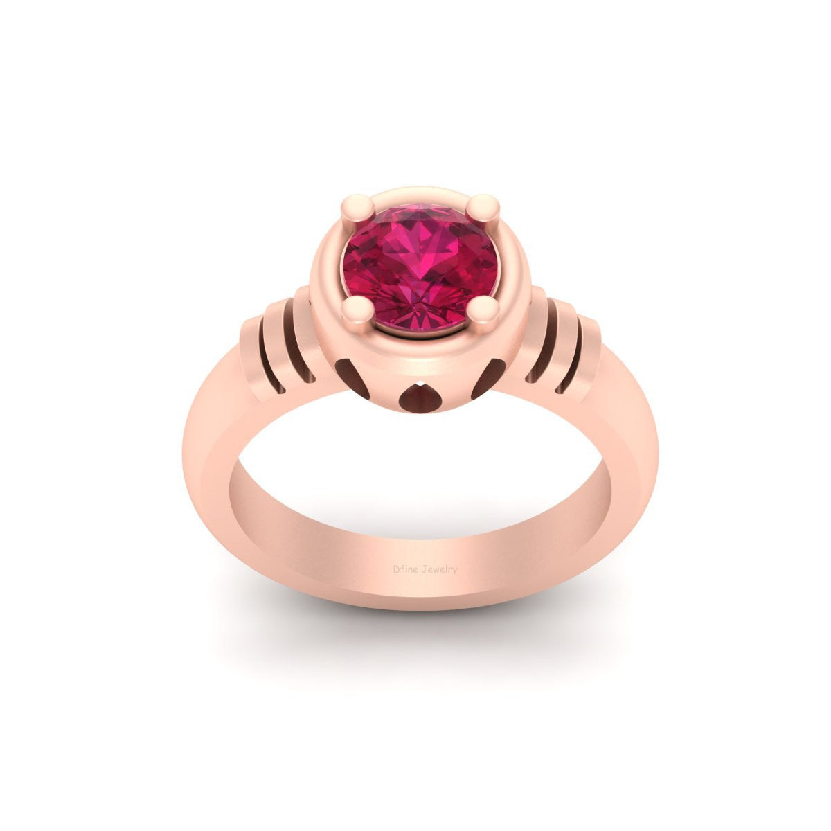 SOLITAIRE PINK RUBY RING