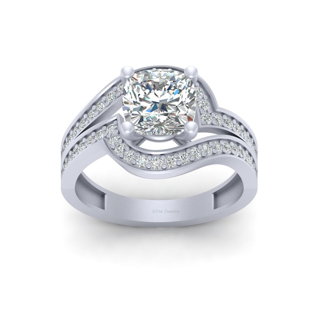 CUSHION CUT DIAMOND WEDDING RING