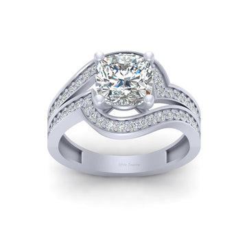 CUSHION CUT DIAMOND WEDDING RING