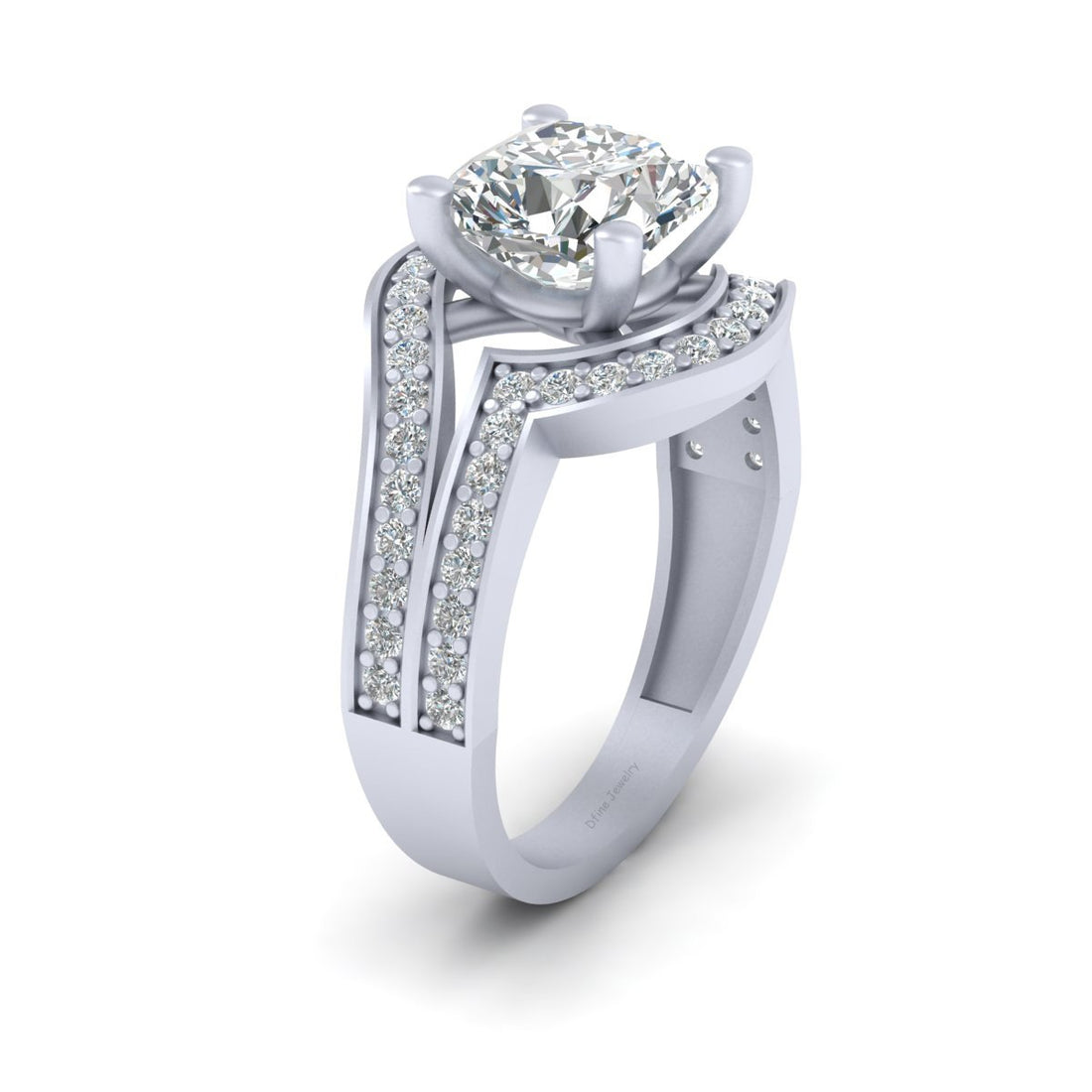 CUSHION CUT DIAMOND WEDDING RING