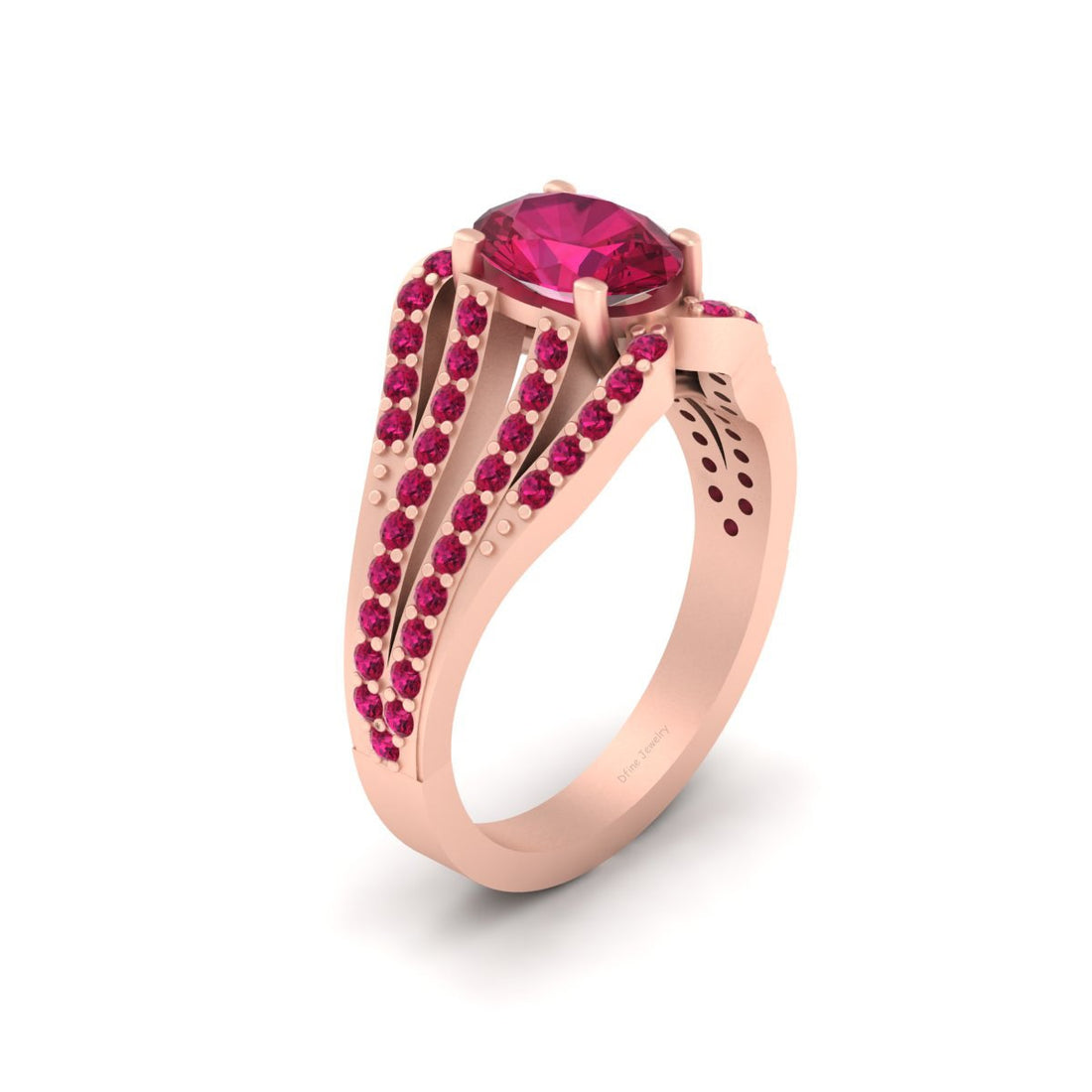 OVAL CUT PINK CZ ENGAGEMENT RING