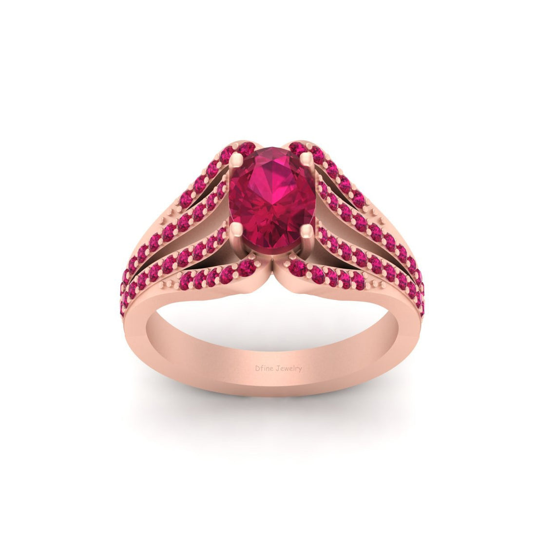OVAL CUT PINK CZ ENGAGEMENT RING