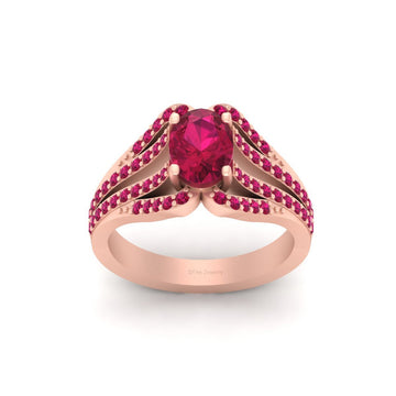 OVAL CUT PINK CZ ENGAGEMENT RING