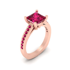 European Shank Engagement Ring Pink CZ Promise Ring For Her