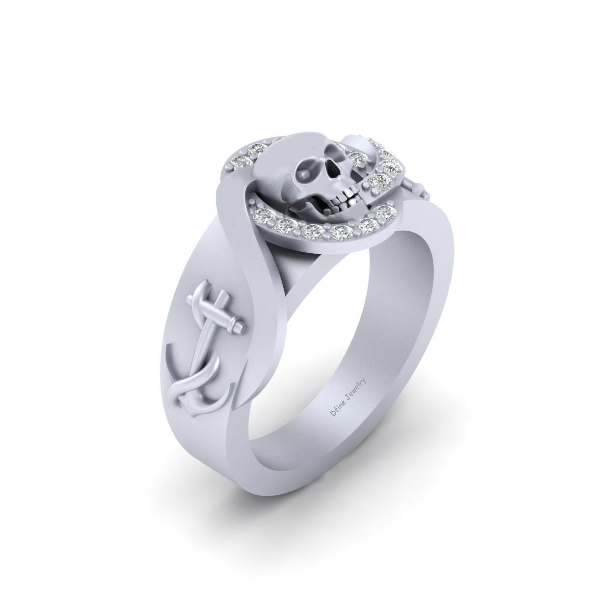 Pirate Skull Wedding Band