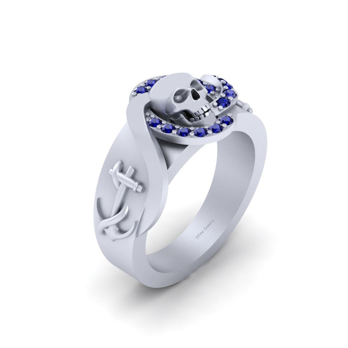 Mens Anchor Skull Band