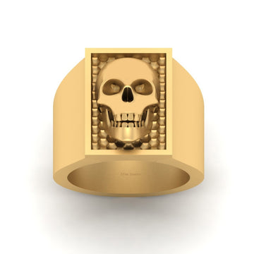 Gold Skull Wedding Band For Him