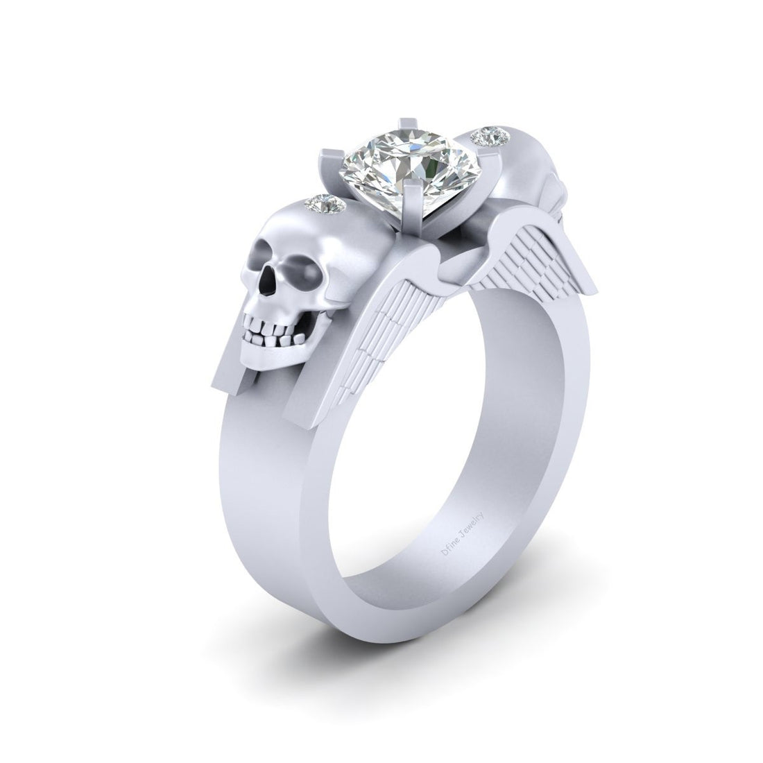 Wings and Skull Engagement Ring