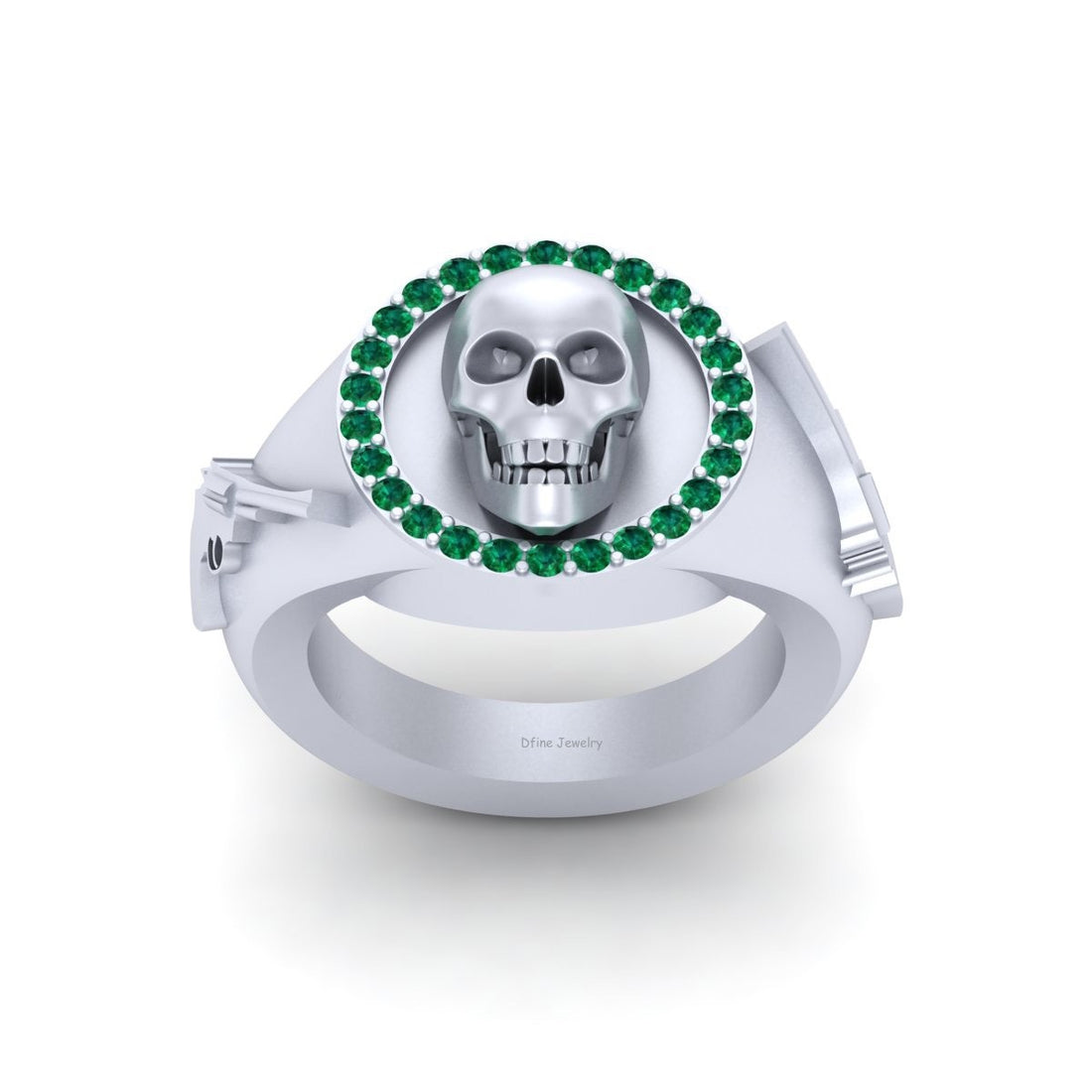 Biker Guns and Skull Wedding Ring