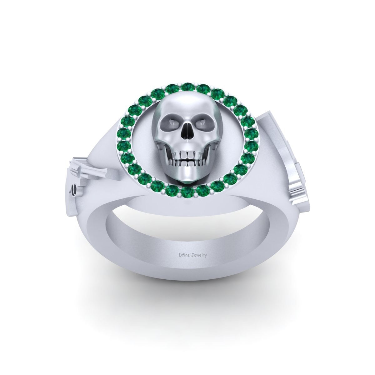 Biker Guns and Skull Wedding Ring