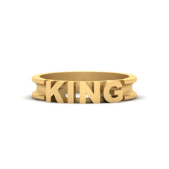 Royalty Symbolises King Wedding Band Mens Gold KING Ring