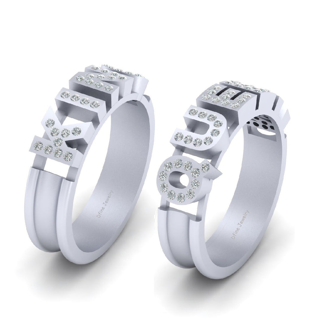 King and Queen Diamond Wedding Bands