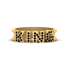 Black Diamond King Engagement Band Gold KING Wedding Band