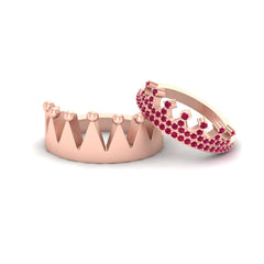 King and Queen Crown Rings Matching Couple Ring Set His Her