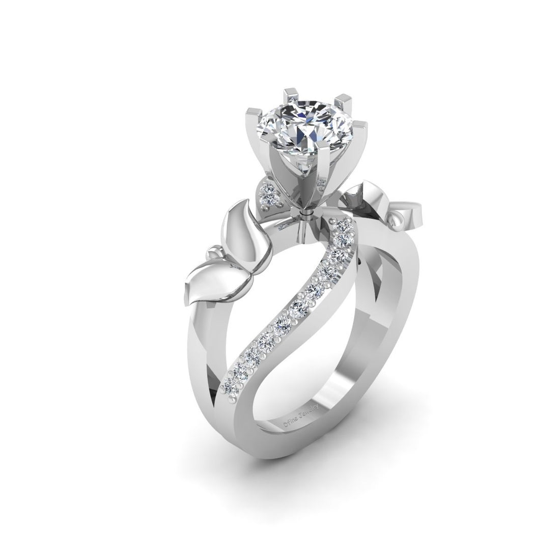 BUTTERFLY MOISSANITE ENGAGEMENT RING