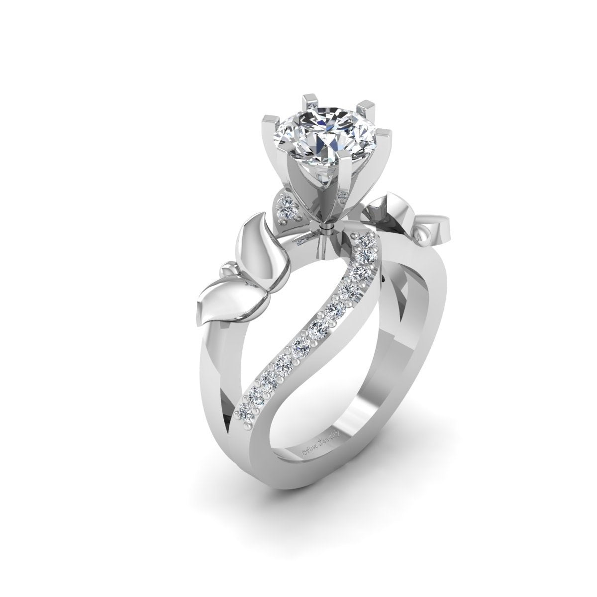 BUTTERFLY MOISSANITE ENGAGEMENT RING