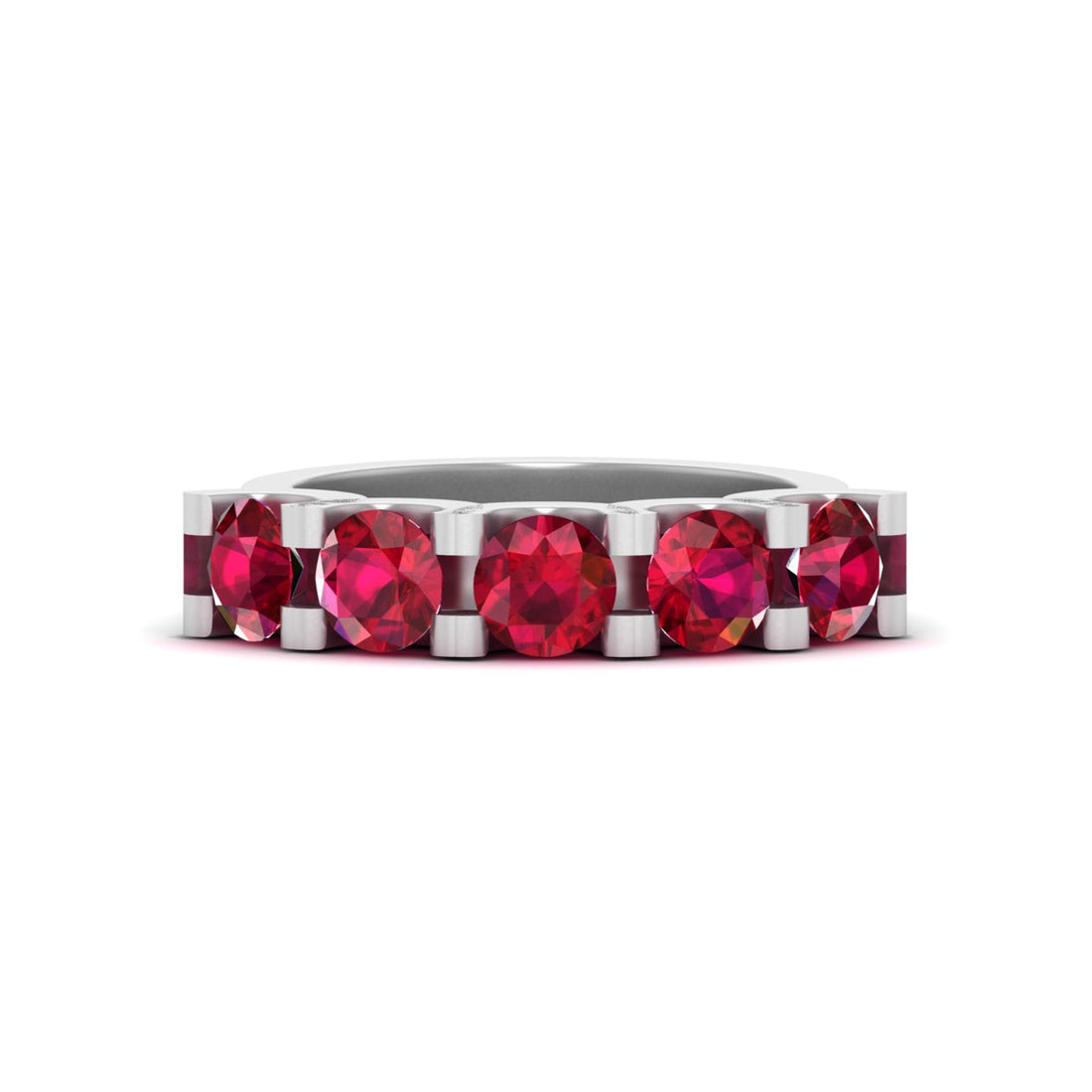 5 STONE RUBY WEDDING BAND