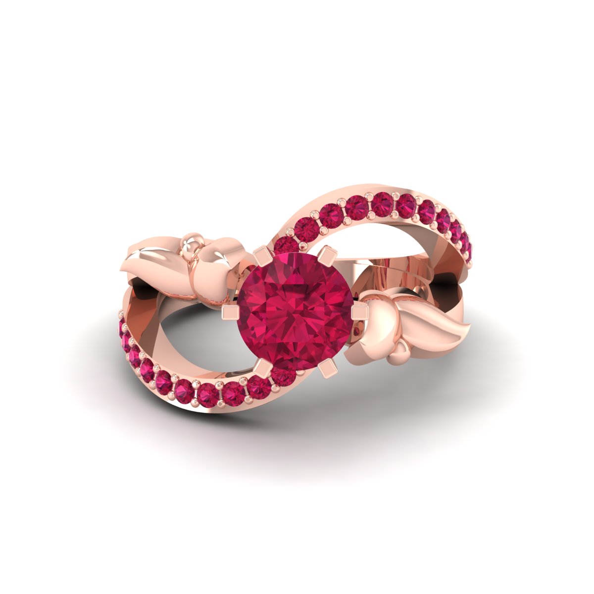 RUBY BUTTERFLY WEDDING RING