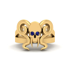 Vampire Gothic Engagement Ring Solid Gold Skull Ring Womens