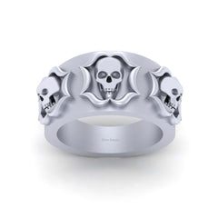 Gold Skull Wedding Band Memento Mori Skull Band For Men