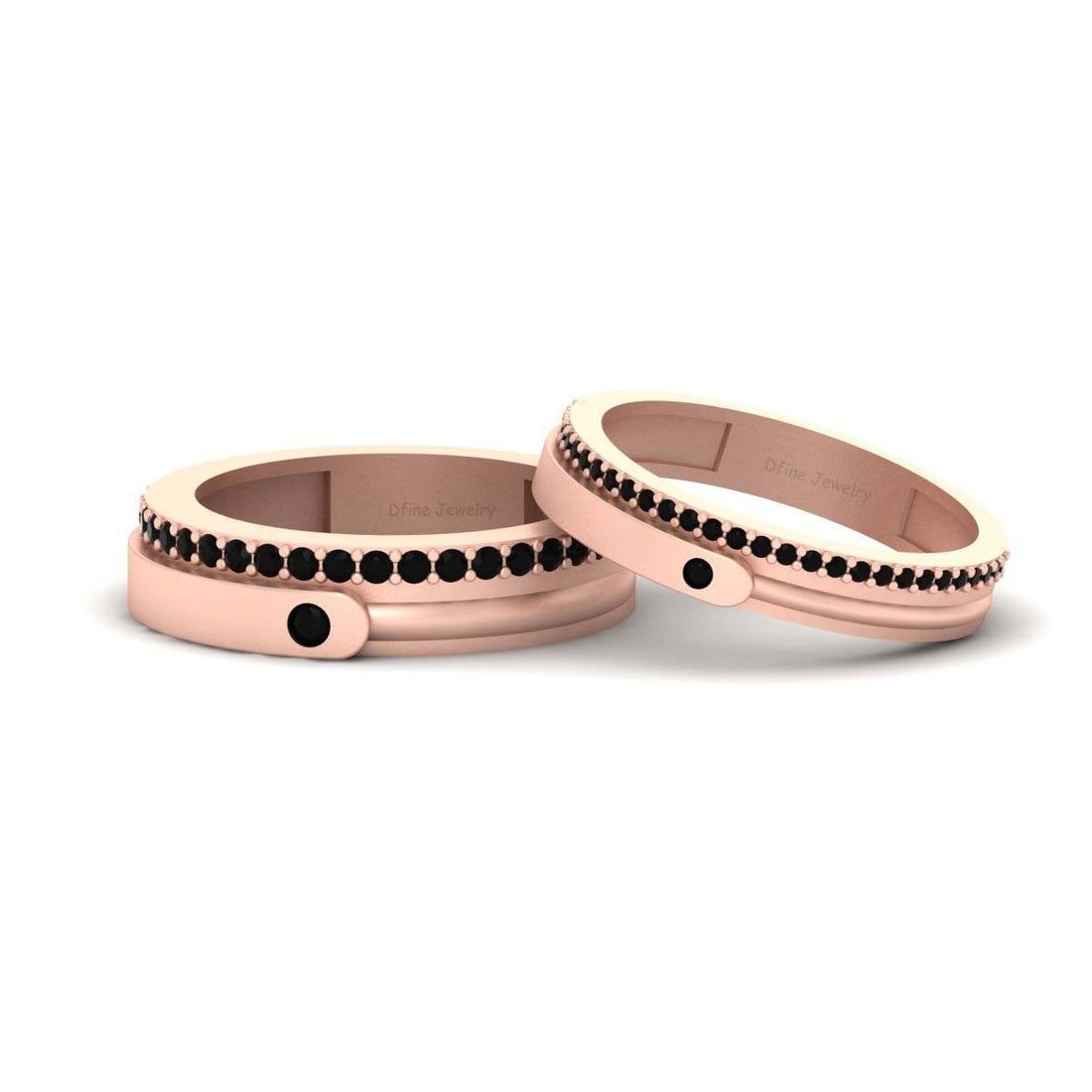 Onyx Engagement Band Set