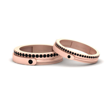 Onyx Engagement Band Set