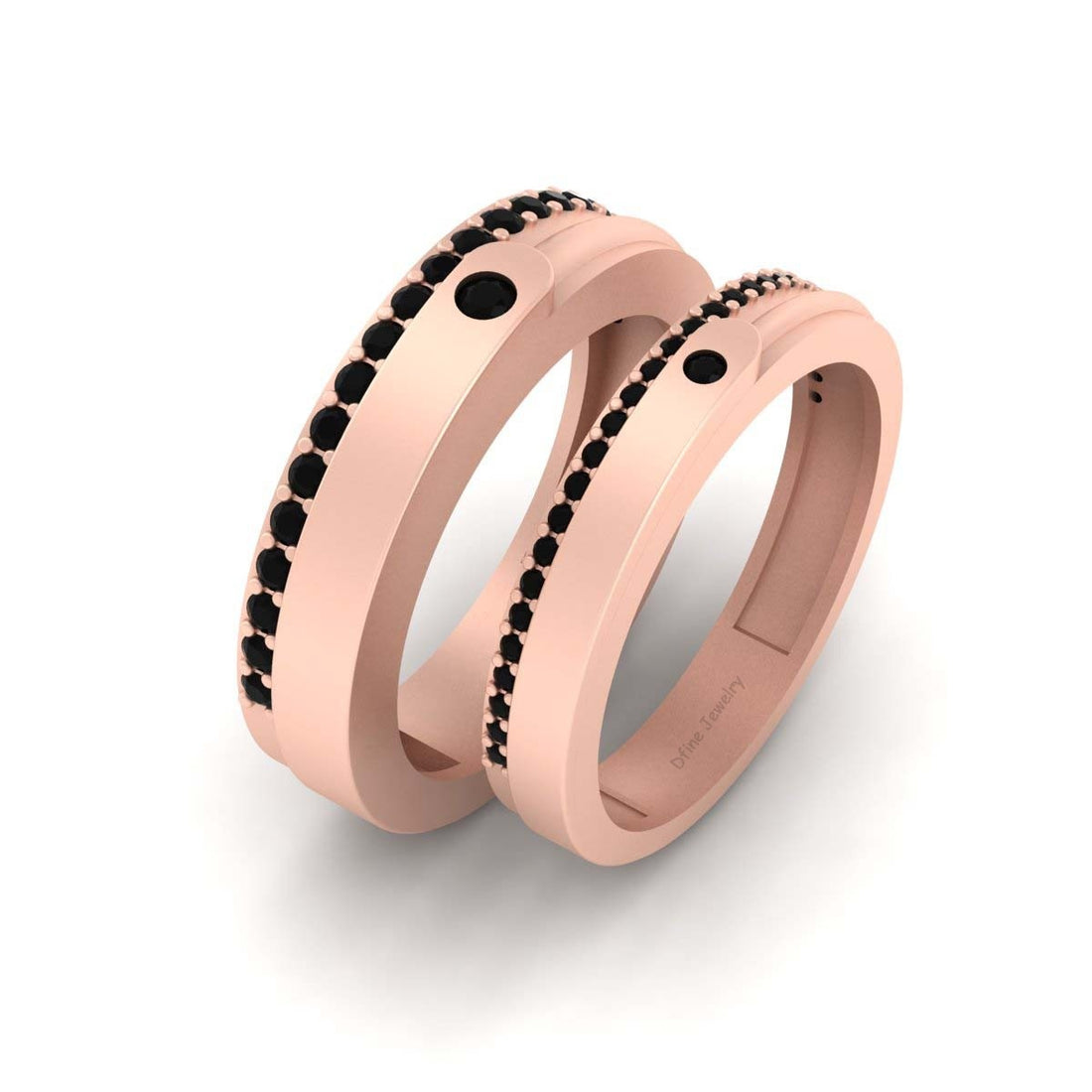 Onyx Engagement Band Set