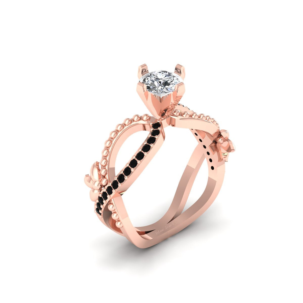 FLORAL ART NOUVEAU WEDDING RING