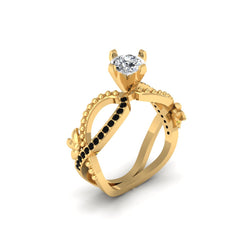 Floral Art Nouveau Wedding Ring Diamond Infinity Ring For Womens