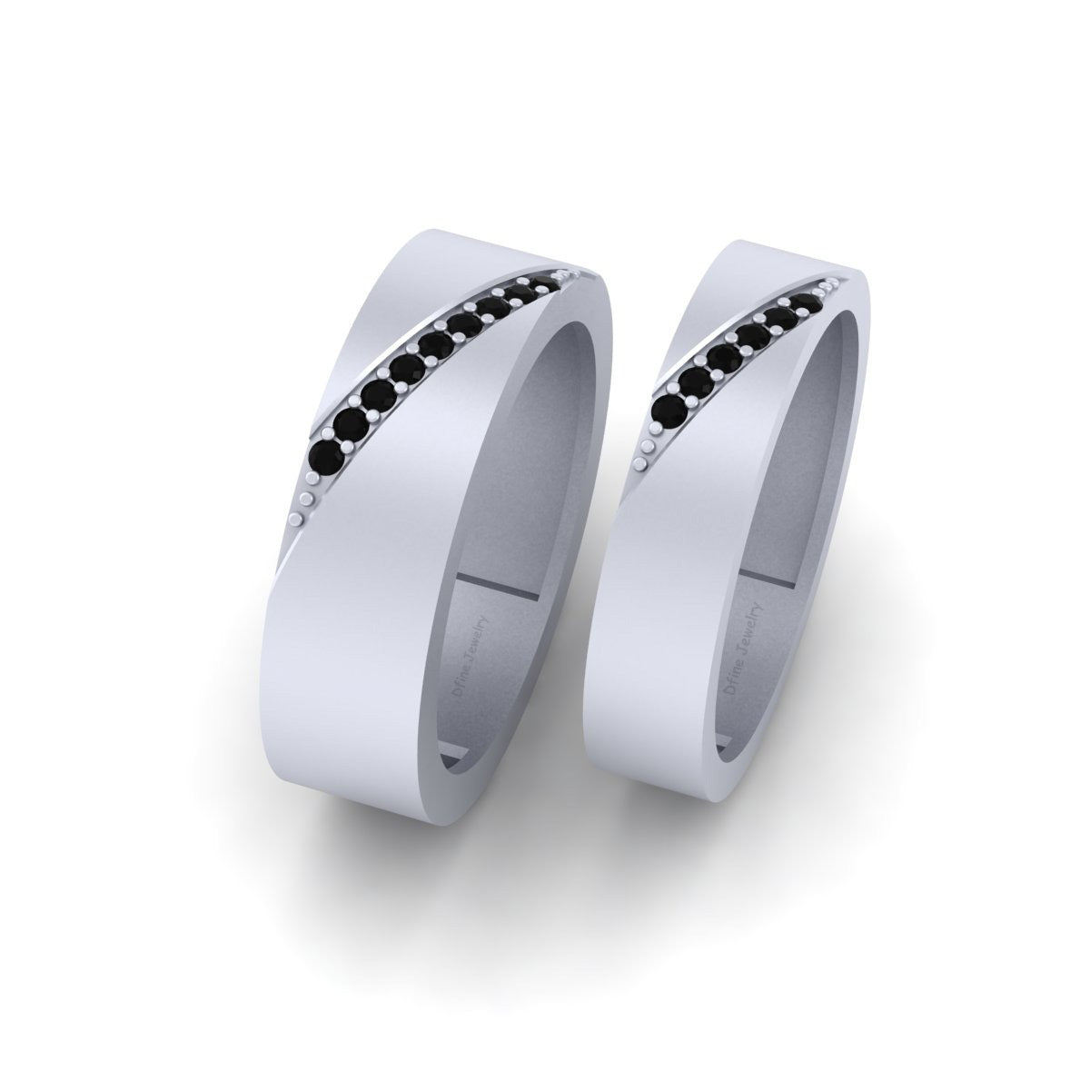 WHITE GOLD MATCHING WEDDING BAND SET