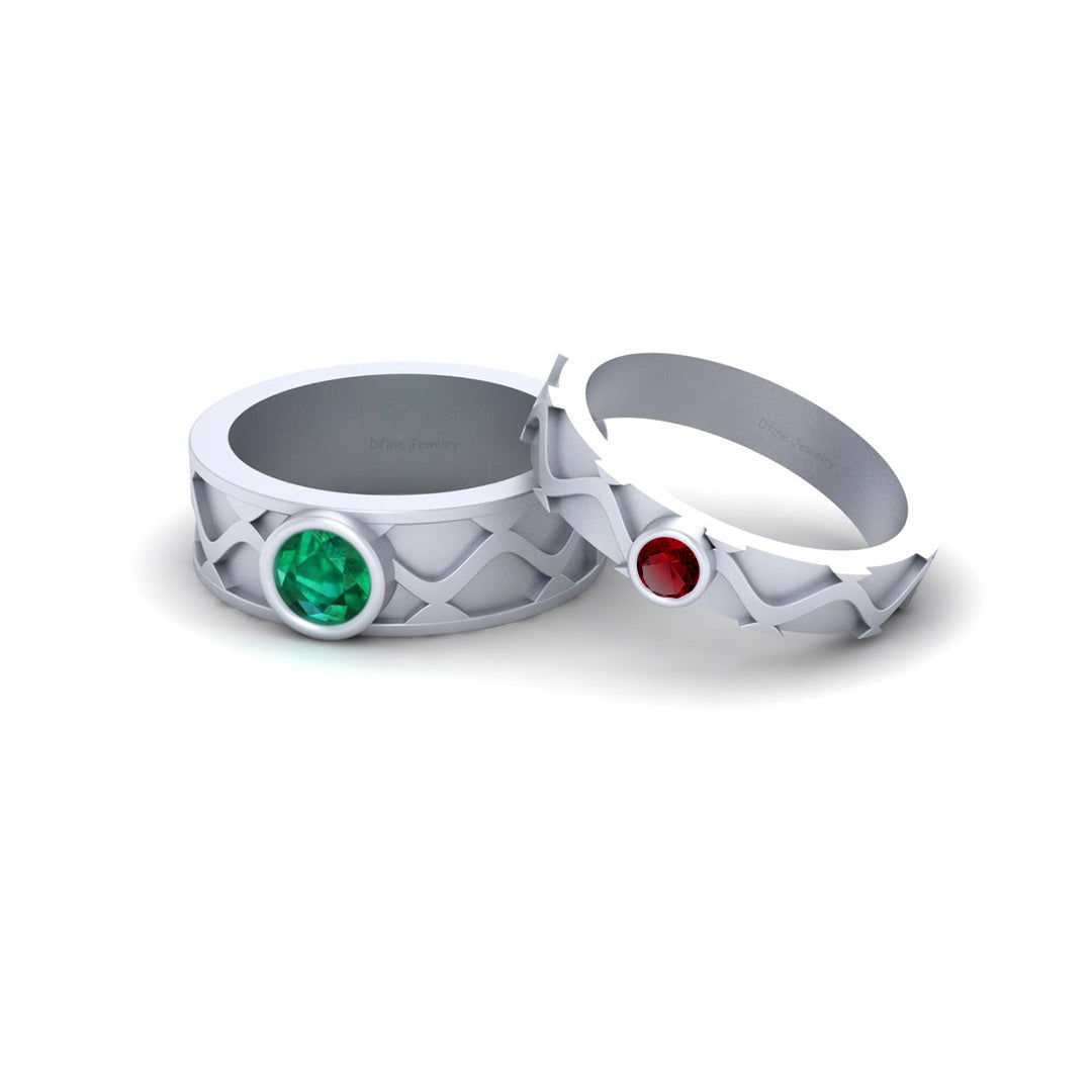 Silver Wedding Bands His and Her