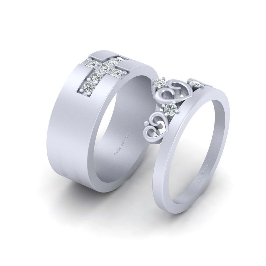 His Queen and Her King Couple Rings