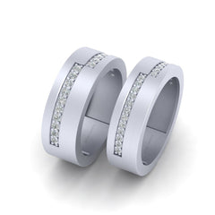 0.45TCW Diamond Wedding Bands Matching Eternity Bands Gold