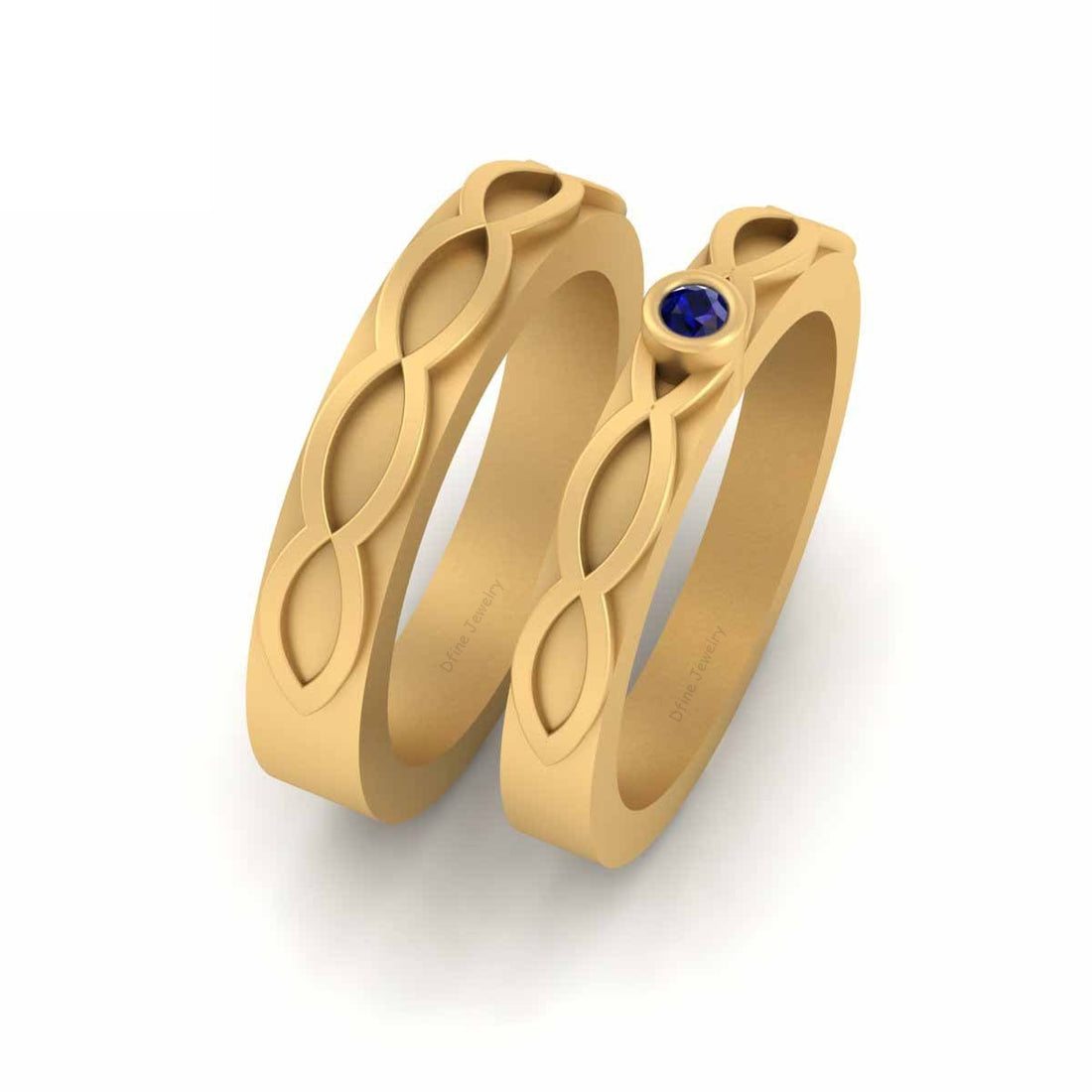 GOLD WEDDING BAND SET HIS AND HER
