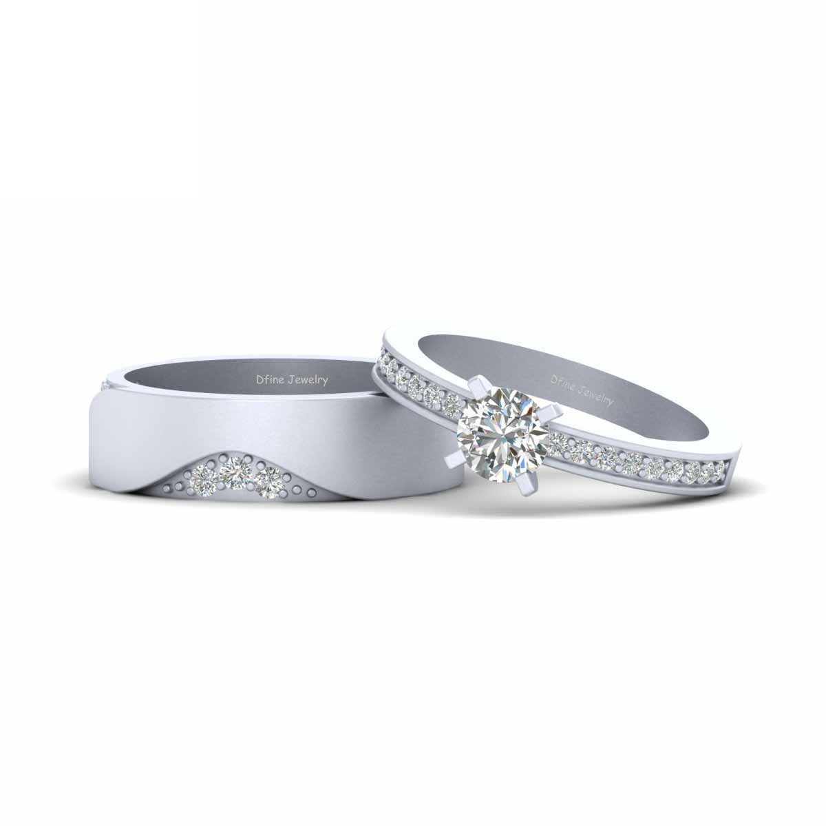 0.60CT Moissanite Wedding Ring Set