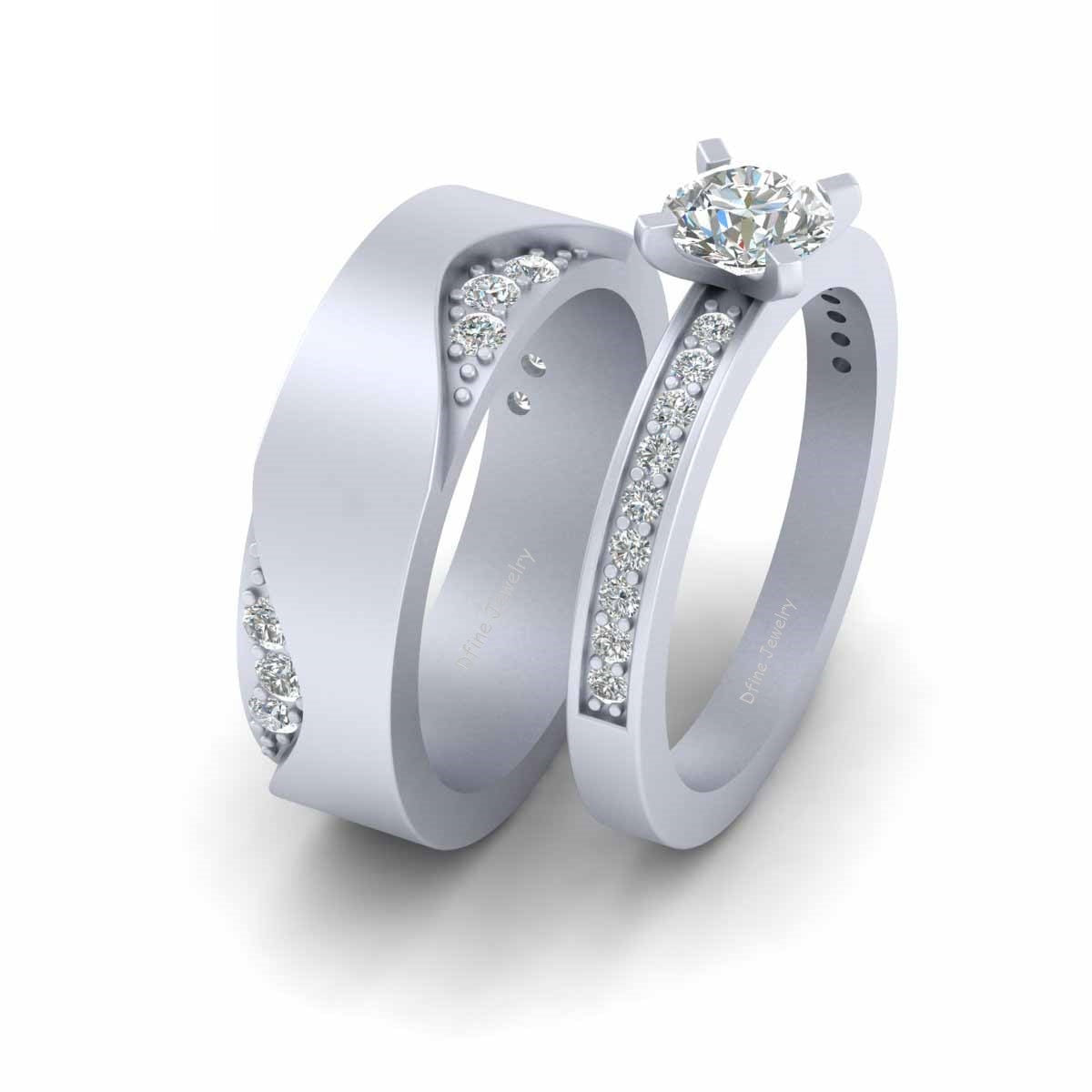 0.60CT Moissanite Wedding Ring Set