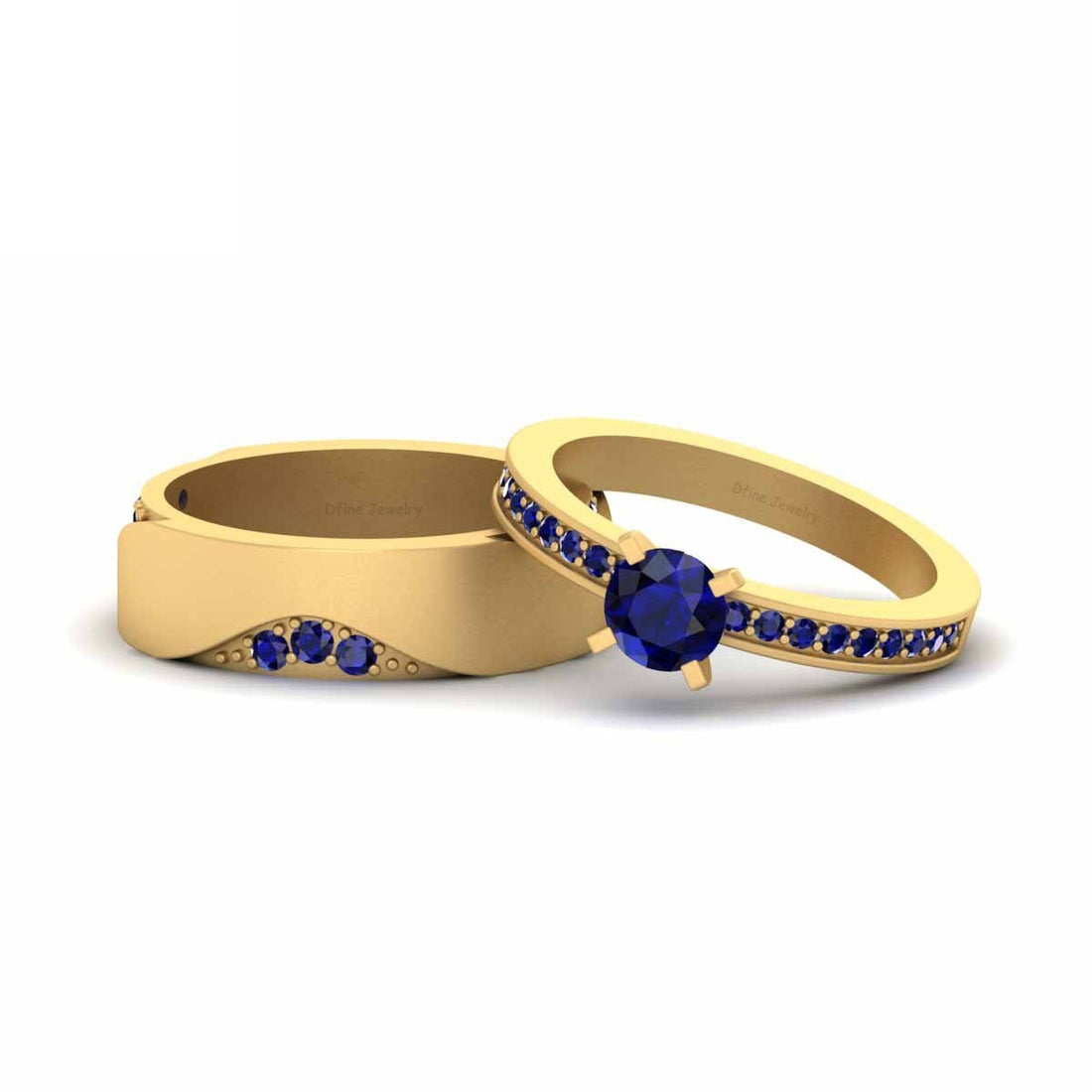 Matching Sapphire Wedding Ring Set