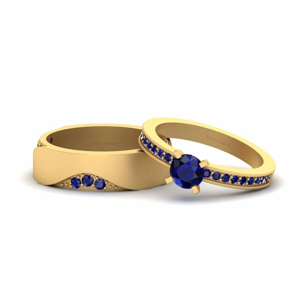 Matching Sapphire Wedding Ring Set