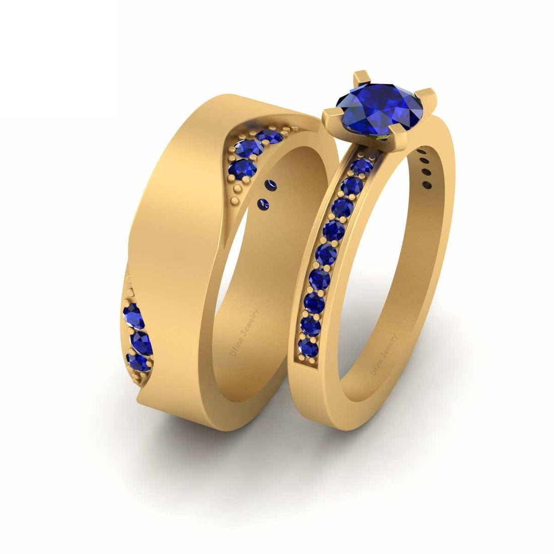 Matching Sapphire Wedding Ring Set