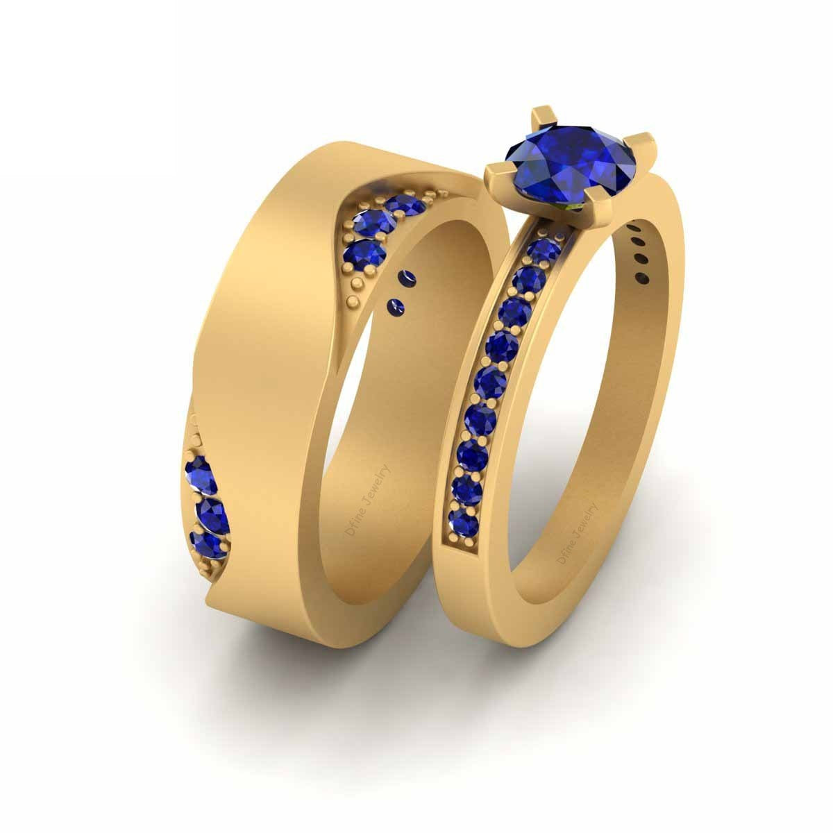 Matching Sapphire Wedding Ring Set