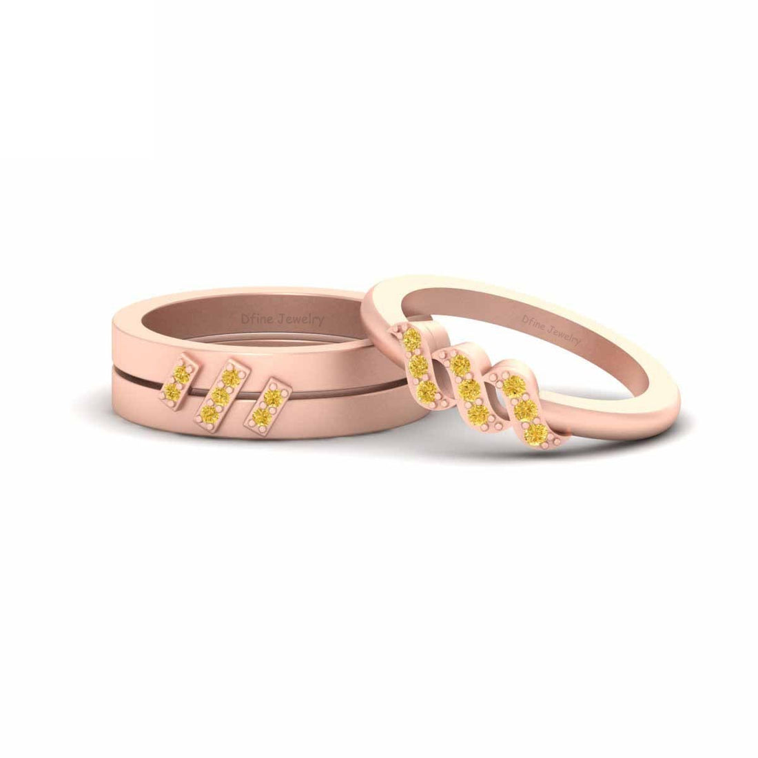 Matching Engagement Ring Band Set