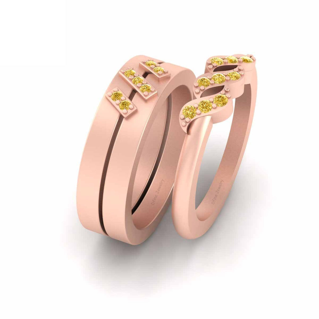 Matching Engagement Ring Band Set