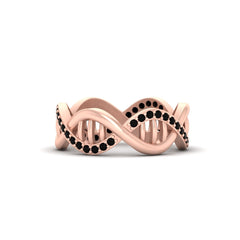 Rose Gold DNA Engagement Ring Double Helix DNA Wedding Band